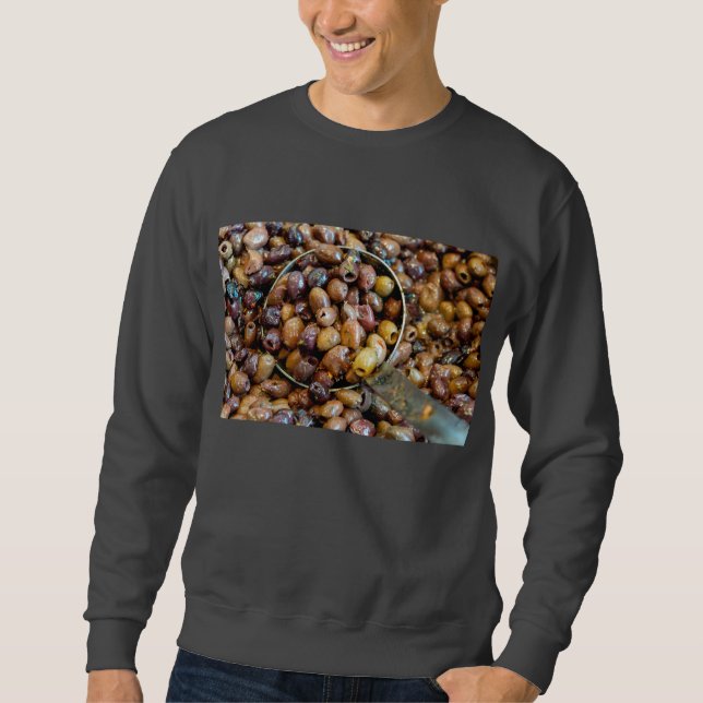 Sudadera Aceitunas negras de leccino, posadas y acondiciona (Anverso)