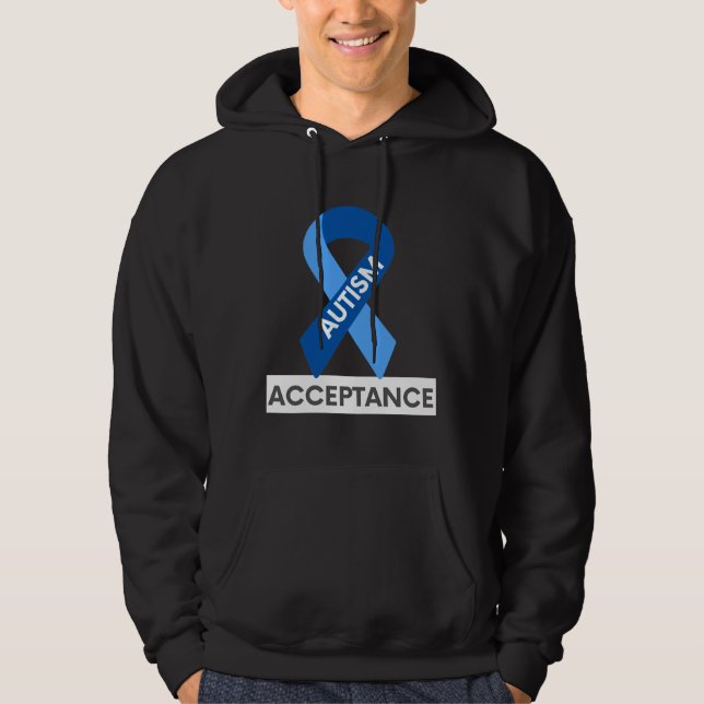 Sudadera Aceptación de autismo Cinta azul (Anverso)