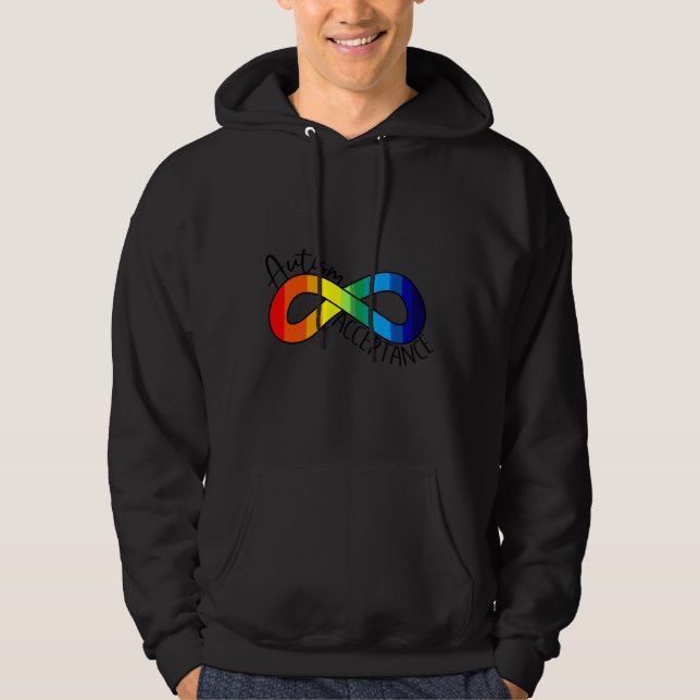 Sudadera Aceptación de autismo Símbolo de infinito arcoiris (Anverso)