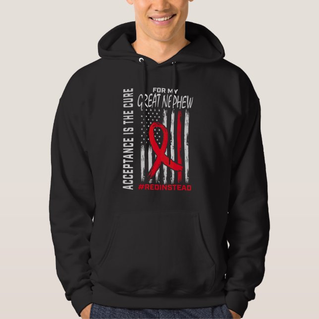 Sudadera Aceptación Rojo en lugar de Autismo Gran Nep (Anverso)