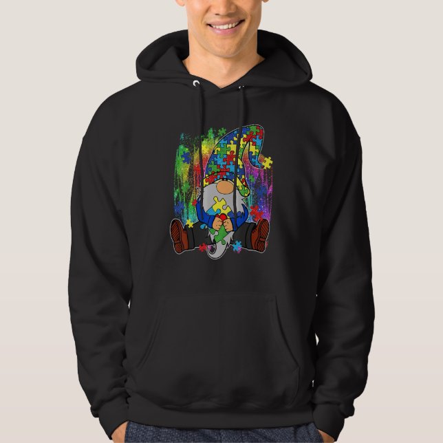 Sudadera Aceptar comprender el amor Gnome Gnome Piezas Auti (Anverso)