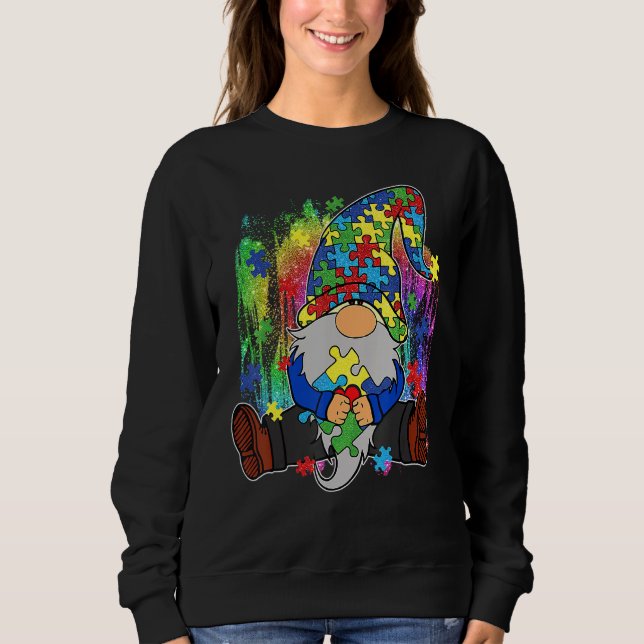 Sudadera Aceptar comprender el amor Gnome Gnome Piezas Auti (Anverso)