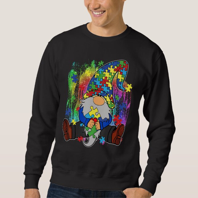 Sudadera Aceptar comprender el amor Gnome Gnome Piezas Auti (Anverso)
