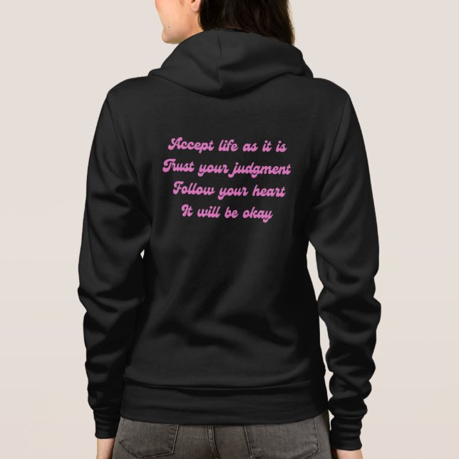 Sudadera Aceptar la vida como una cita retro positiva (Reverso)