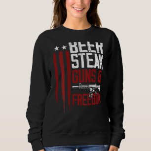 Sudadera Acero de cerveza arma pistola de libertad bandera
