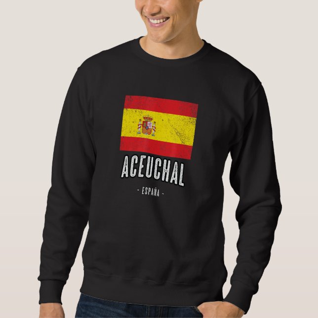 Sudadera Aceuchal España Es Bandera Ciudad Ropa (Anverso)
