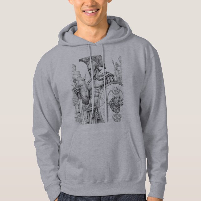 Sudadera Achilles Greek Hero Warrior Sketch Art Hoodie (Anverso)