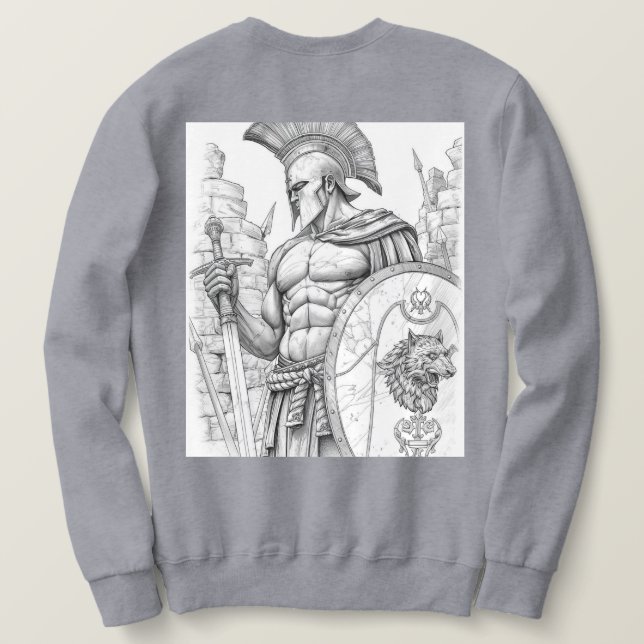 Sudadera Achilles Greek Hero Warrior Sketch Art Hoodie (Reverso del diseño)