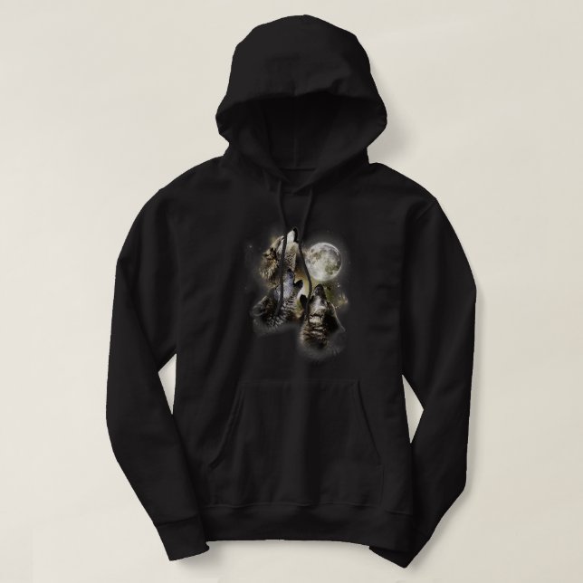 Sudadera Aclamando En La Camiseta De Animales Wolves Wolf (Diseño del anverso)