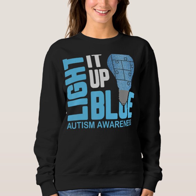 Sudadera Aclarar el autismo azul Conciencia Rompecabezas Pi (Anverso)