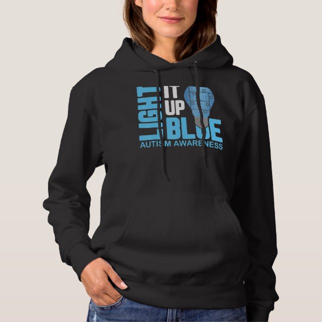 Sudadera Aclarar el autismo azul Conciencia Rompecabezas Pi (Anverso)