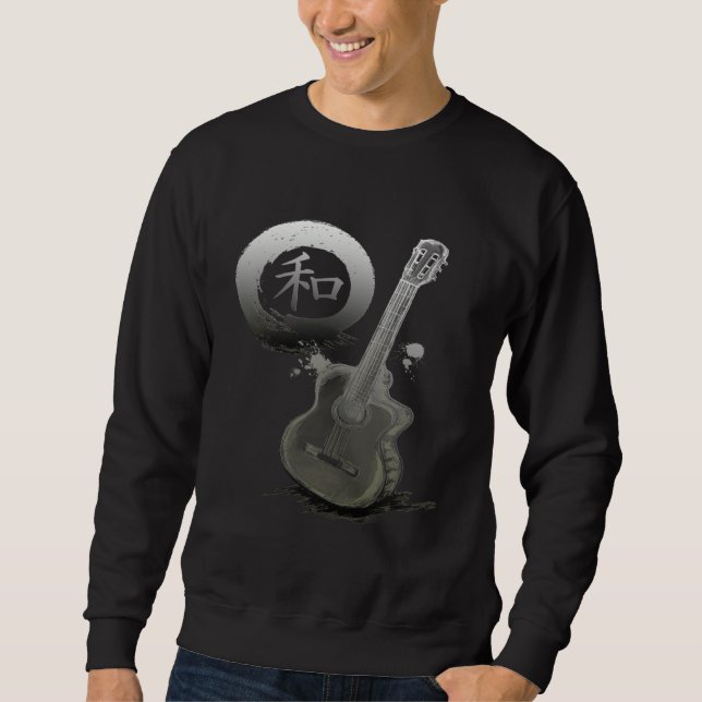 Sudadera Acoustic Guitar & Japanese Zen Circle (Anverso)