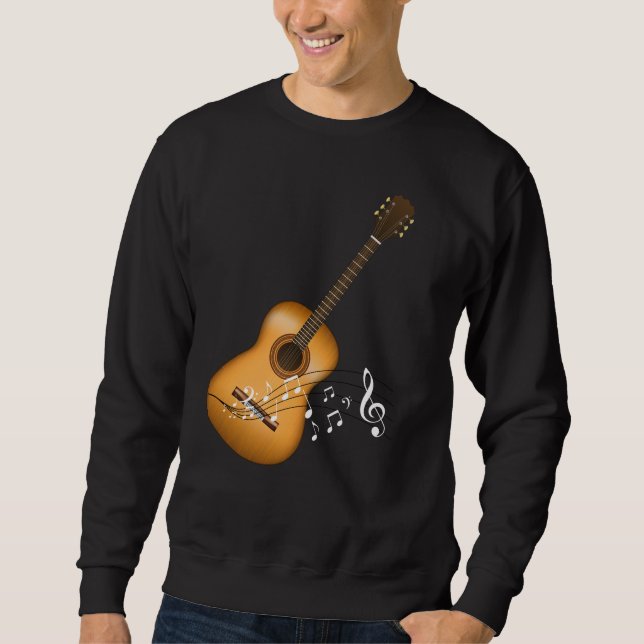 Sudadera Acoustic Guitar Player Musical Notes Músico de Art (Anverso)