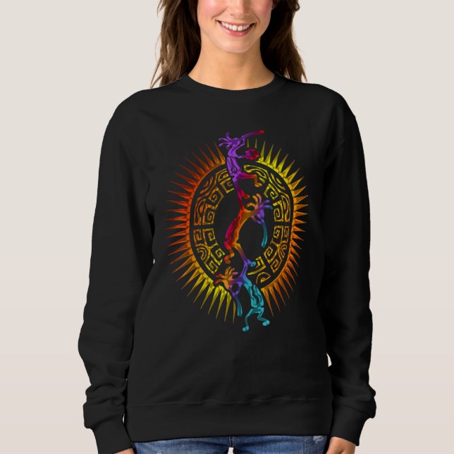 Sudadera Acróbatas de músico de Kokopelli - Mandala Sun 1 - (Anverso)