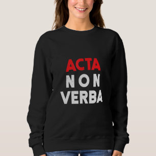 Sudadera Acta Non Verba Famosa Frase Latina Romana Rojo Y