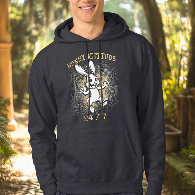 Sudadera Actitud de conejo 24/7 - Hoodie de conejo enérgica (Subido por el creador)