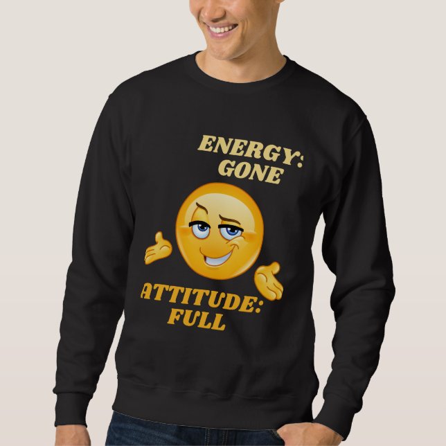 Sudadera Actitud de energía desvanecida completa (Anverso)