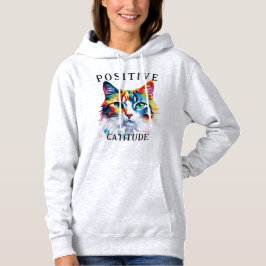 Sudadera Actitud positiva Catitude Cat Face Rainbow
