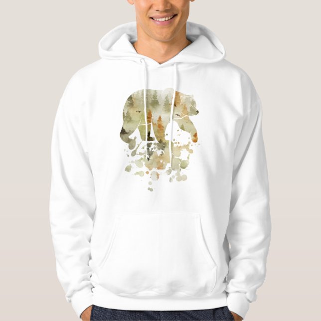 Sudadera Acuarela, arte de oso (Anverso)