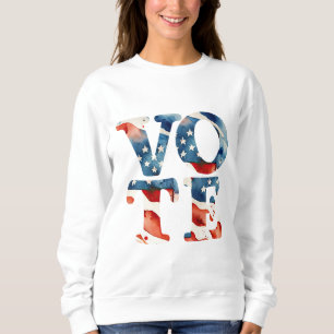 Sudadera Acuarela bandera americana votar votante derechos 