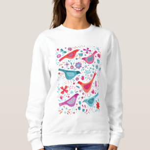Sudadera Acuarela de aves y flores
