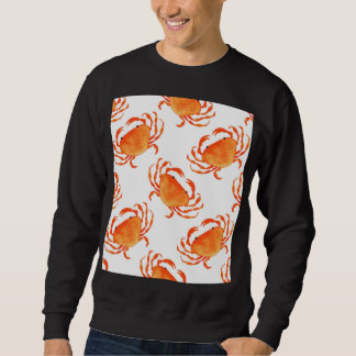 Sudadera Acuarela de cangrejos: Patrón de fondo blanco