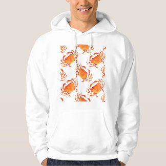 Sudadera Acuarela de cangrejos: Patrón de fondo blanco