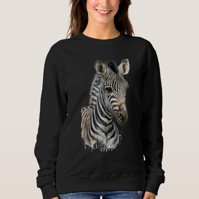 Sudadera Acuarela de cebra (Anverso)