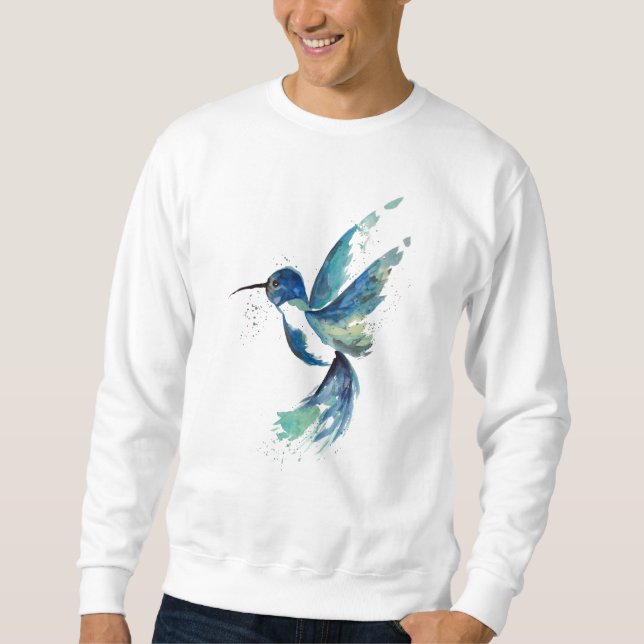 Sudadera Acuarela de Colibrí Azul (Anverso)