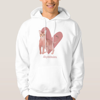 Sudadera Acuarela De Gato Abysiniano Corazón Cristóbal Rosa