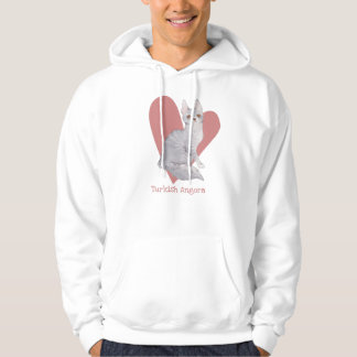 Sudadera Acuarela de gato angora turca Corazón rosa gitano