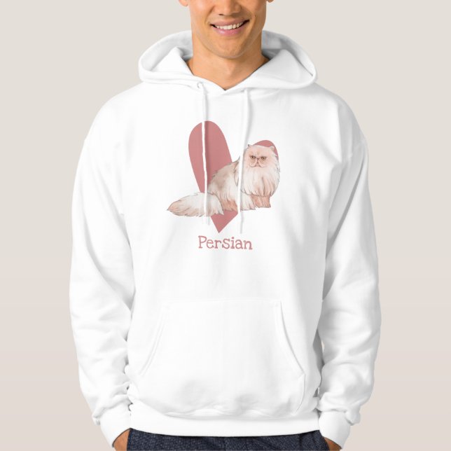Sudadera Acuarela de gato persa Corazón gitano rosado (Anverso)