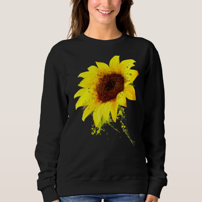 Sudadera Acuarela de girasol Floral Gráfico Inspirador (Anverso)