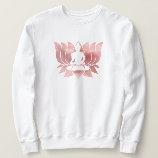 Sudadera Acuarela de oro Rosa Textura Buda Meditación Zen (Anverso del diseño)