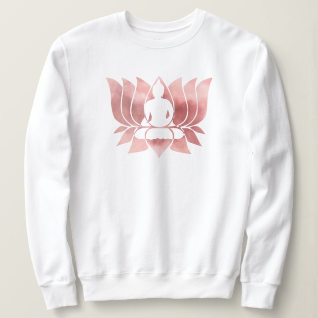 Sudadera Acuarela de oro Rosa Textura Buda Meditación Zen (Anverso del diseño)