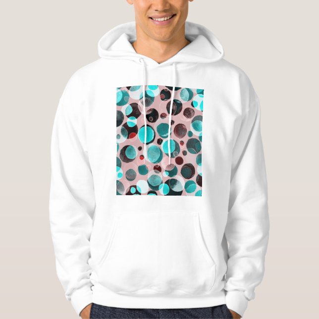 Sudadera acuarela de puntos polka, patrón abstracto. (Anverso)