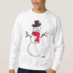 Sudadera Acuarela de Snowman Retro Face Snowmen Winter lind