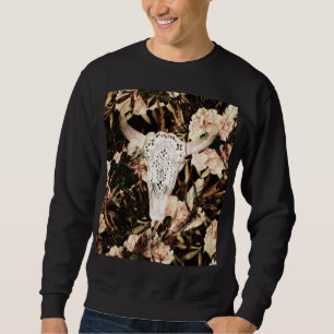 Sudadera acuarela étnica: fondo floral retro.