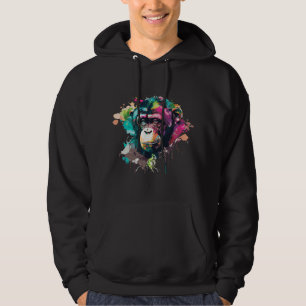 Sudadera Acuarela Mono Chimpancé Colorful Wildlife Lov