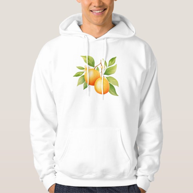 Sudadera Acuarela Naranja Con Flor (Anverso)