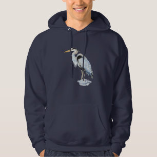 Sudadera acuarela original Gran ave azul de garza