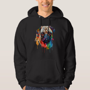 Sudadera Acuarela Pug Mascota colorido Tomas Lover