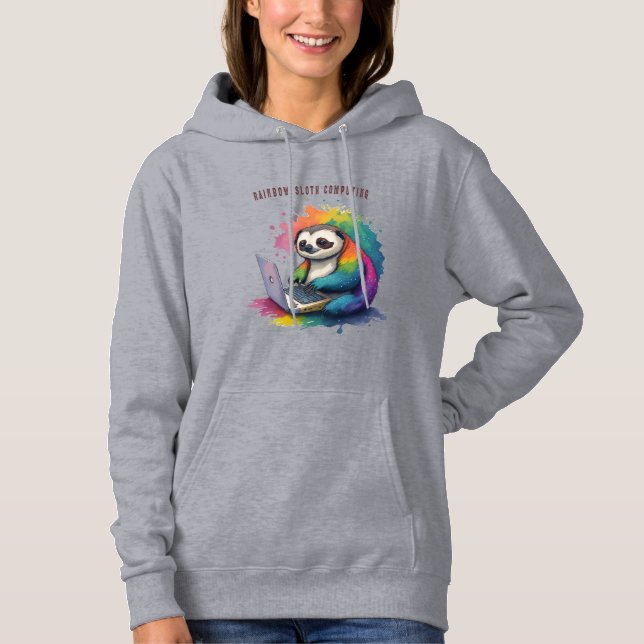 Sudadera Acuarela Rainbow Cute Slote Computing (Anverso)