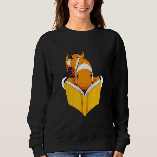Sudadera Acuario Fish Clowfish Leer libro (Anverso)