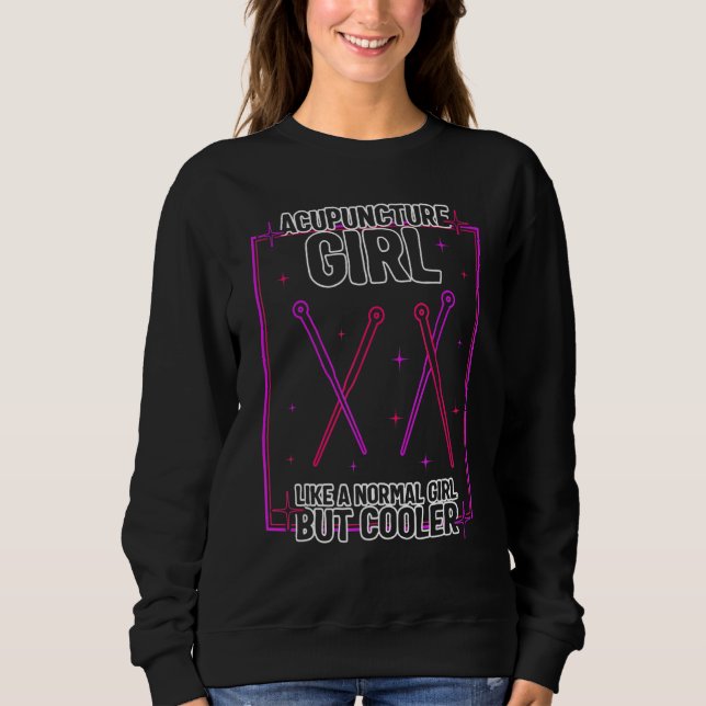 Sudadera Acupuncture Girl Retro Needle Women Therapist TCM  (Anverso)