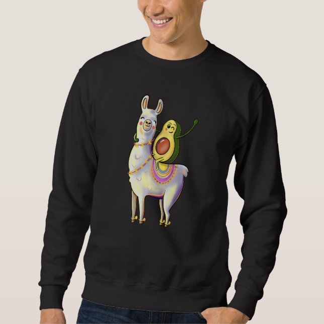 Sudadera Adagio aguacate gracioso sobre un animal de llamad (Anverso)