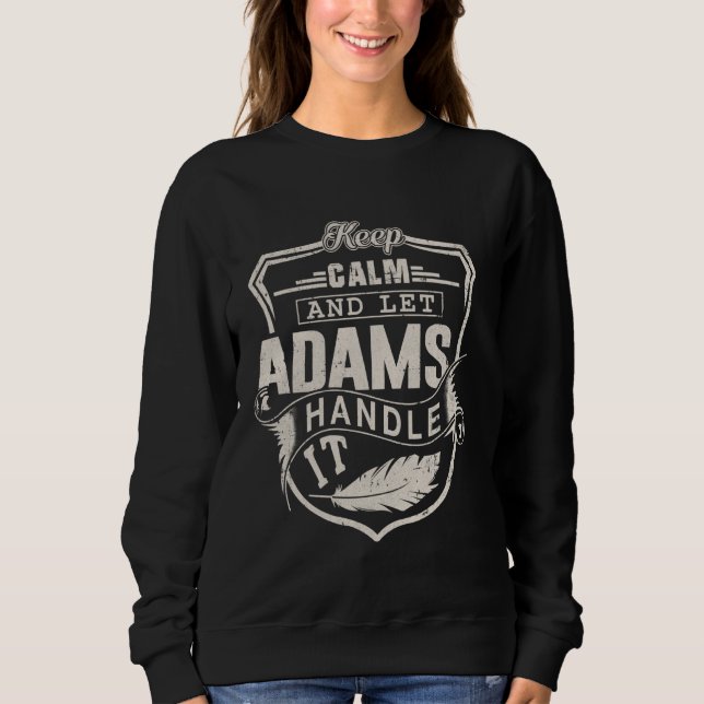 Sudadera Adams Apellido Shirt Adams Nombre Cumpleaños (Anverso)