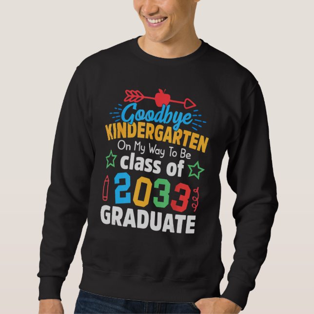 Sudadera Adiós Clase De Jardín De Niños De 2033 Grad Hello  (Anverso)