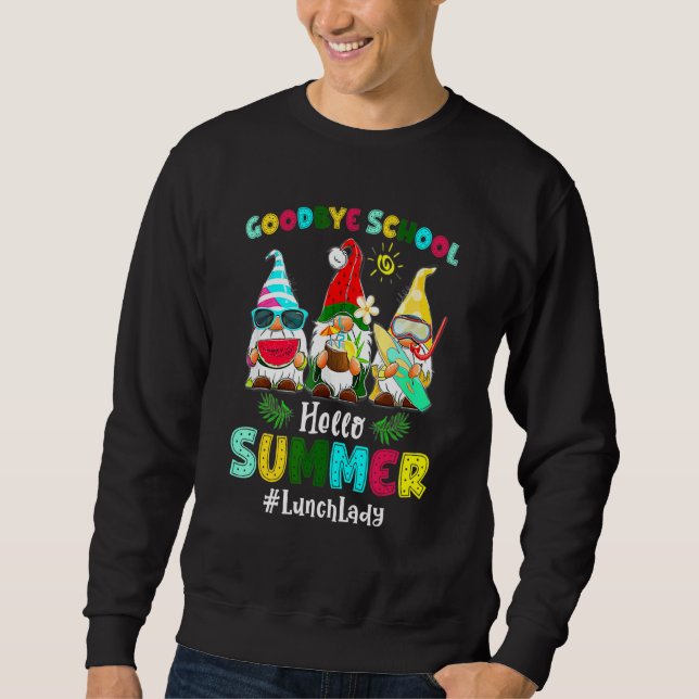 Sudadera Adiós escuela Hola verano vacaciones Gnome present (Anverso)
