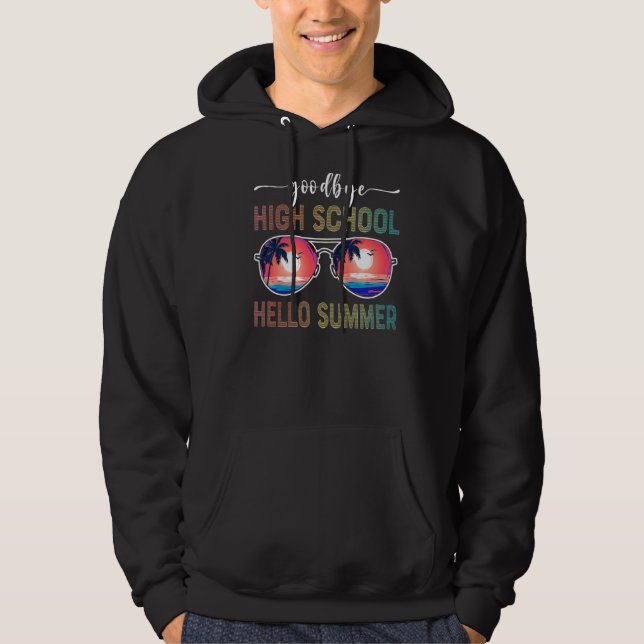 Sudadera Adiós escuela secundaria Hola verano gafas de sol  (Anverso)